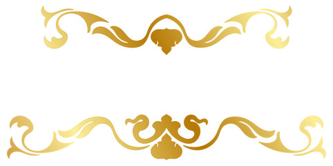 Classic elegant golden text frame Vintage style, vector illustration on white background.