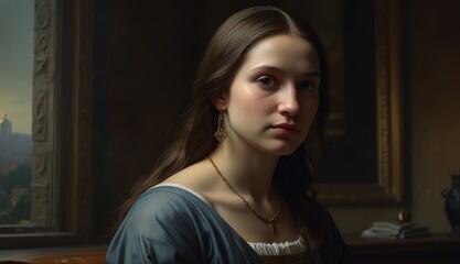 Fototapeta premium Elegant Portrait of a Young Woman