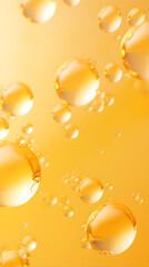 Digital yellow bubble skin care products abstract poster background