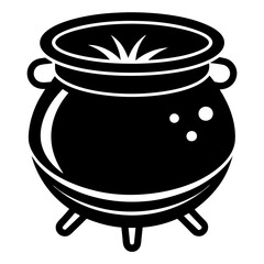 Black single cauldron art vector