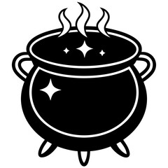 Black single cauldron art vector