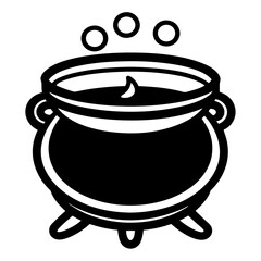 Black single cauldron art vector