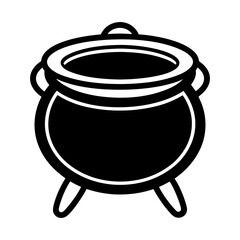 Black single cauldron art vector