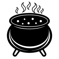 Black single cauldron art vector
