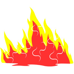 Playful Cartoon Fire Flame Illustration