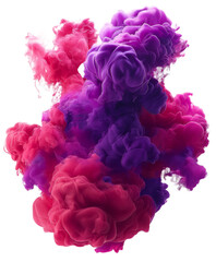 Fototapeta premium color smokes or colors ink drop water marble, pink, purple, ethereal whimsical mood element, PNG transparent background 