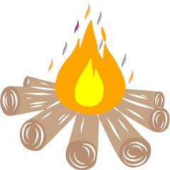 Vibrant Campfire Illustration
