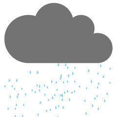 Grey Cloud with Blue Rain Drops Icon