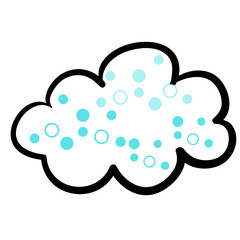 Cartoon Cloud with Blue Dots