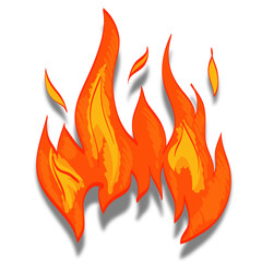 Playful Cartoon Fire Flame Illustration