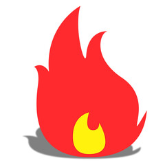 Simple Flat Cartoon Fire Flame Icon