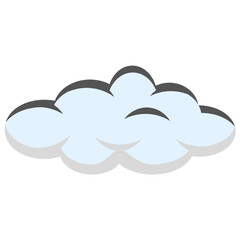 Cartoon Cloud with White and Grey Colors