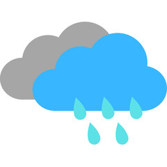 Simple Cloud with Rain Drops Illustration