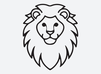 lion head outline line art design, graphic resource, vector design.