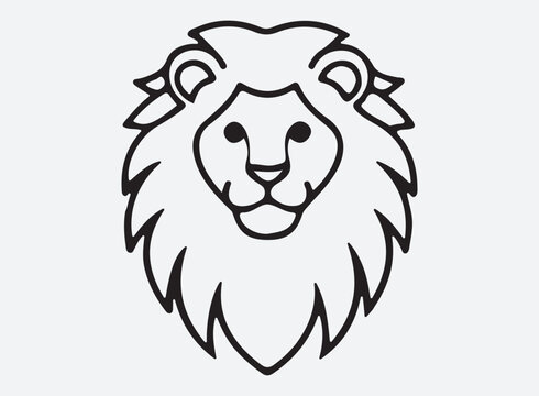 recommend clip art: lion head outline line art design, graphic resource, vector design.