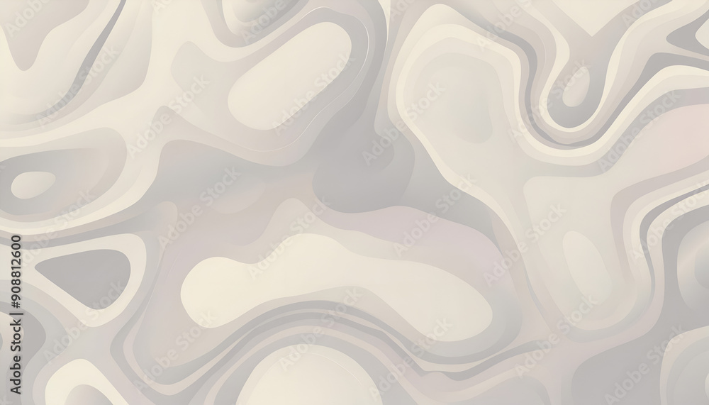 Poster abstract swirling patterns with soft grays and whites creating a fluid artistic design in a modern s