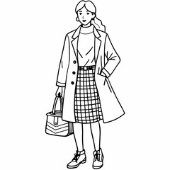 A woman nurse standing art vector illustration