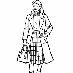 A woman nurse standing art vector illustration