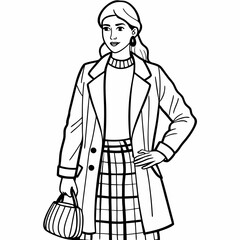 A woman nurse standing art vector illustration