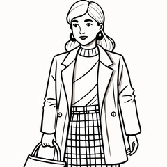 A woman nurse standing art vector illustration