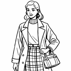 A woman nurse standing art vector illustration