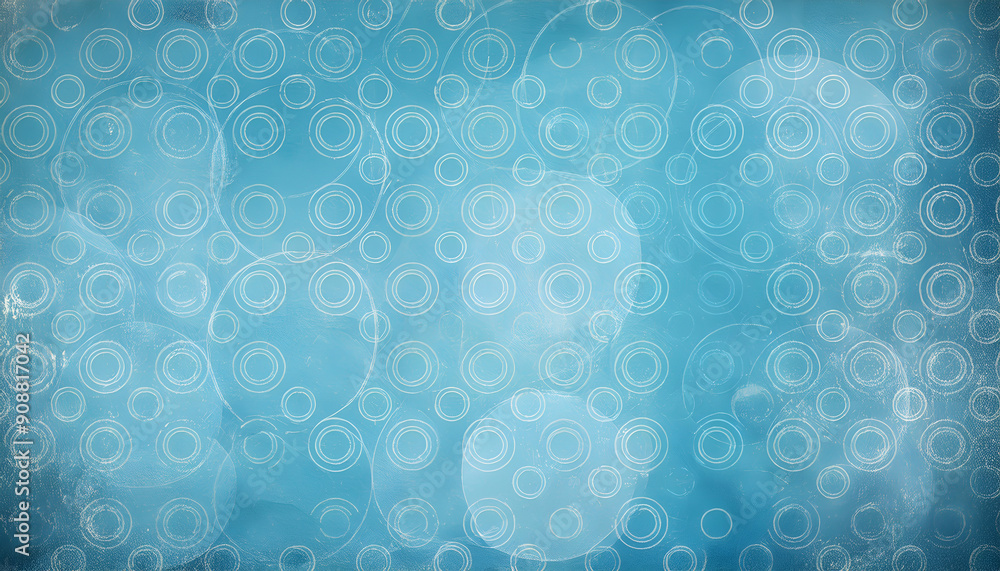 Aufkleber abstract blue background with circular patterns and textured overlay in soft pastel shades