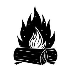 Wood fire art vector illustration