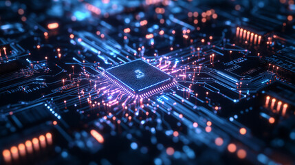 Obraz premium Cutting-Edge Computer Chips and Advanced Technology