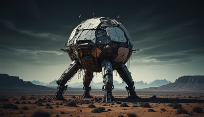 Futuristic Mars Exploration Vehicle
