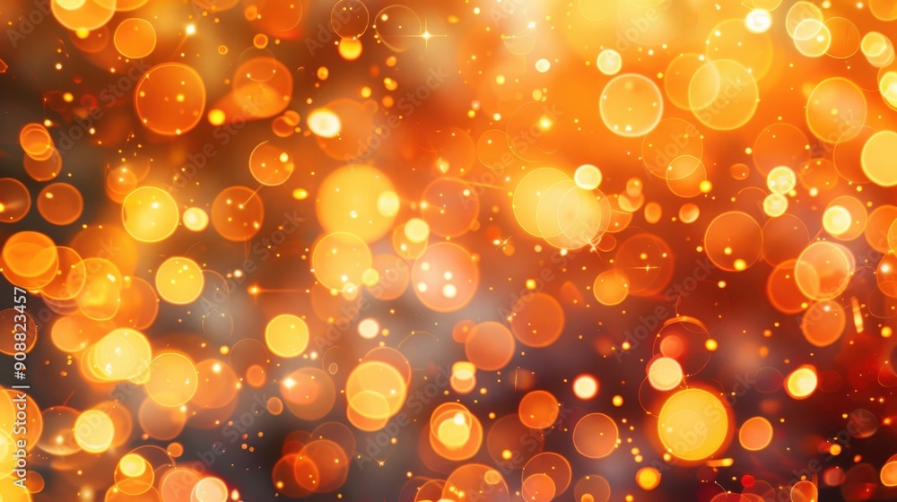 Poster a mesmerizing background filled with bright orange lights softly blending together, creating a beaut