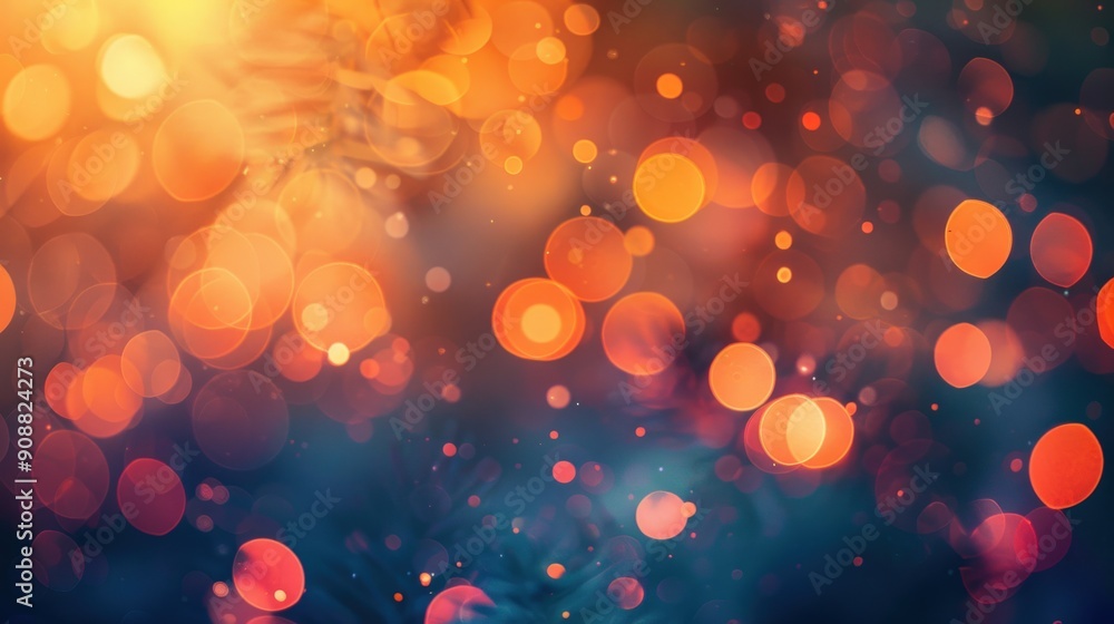 Poster a mesmerizing display of bright orange lights softly glowing against a dark backdrop, creating a dre
