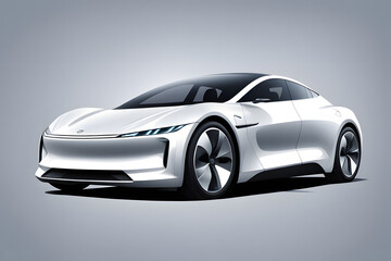 Obraz premium Sleek Electric Sedan Design Showcasing Modern Aesthetics and Innovation