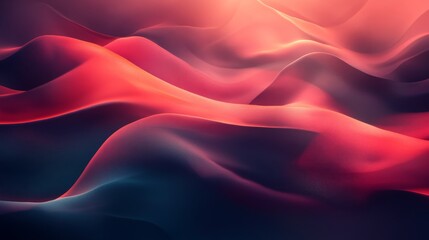 Fototapeta premium Abstract Red and Blue Wavy Landscape