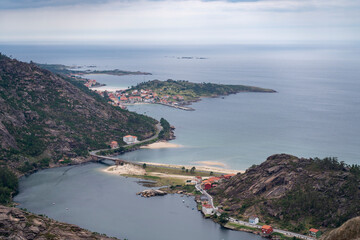 View from Ezaro viewpoint in Dumbria, Galicia, Spain