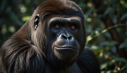 Fototapeta premium Majestic Gorilla Portrait in Nature