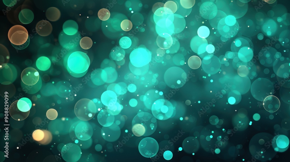 Aufkleber soft teal lights create a mesmerizing bokeh effect, filling the space with vibrant colors and a drea