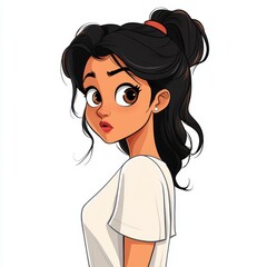 A confident woman in glasses glances back over her shoulder, perfect for a dynamic YouTube whiteboard animation.