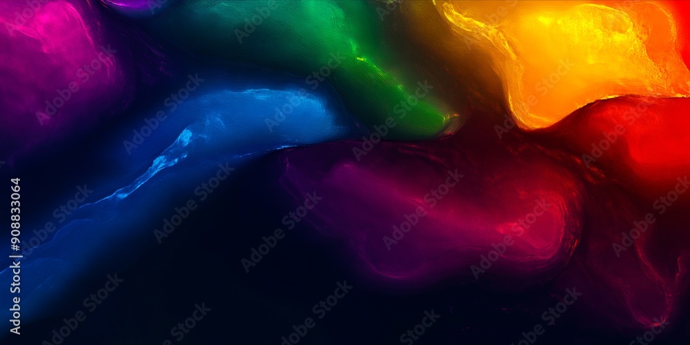 Wall mural A colorful abstract painting with a black background