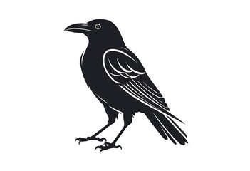 Fototapeta premium Flat Black Raven Logo: Simple and Stylish Vector Graphic