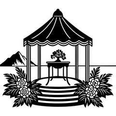 Mountain Seashore Gazebo Decor