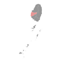 Fototapeta premium Saint Patrick Parish map, administrative division of Saint Vincent and the Grenadines. Vector illustration.