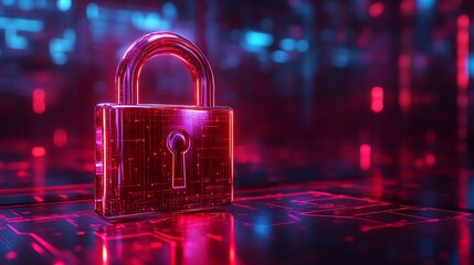 Cybersecurity Essentials: A Close-Up of a Lock Symbol on a Circuit Board Representing Digital Security