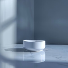 interior of a modern house with close up product display podium