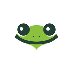 smile frog animal logo vector illustration template design