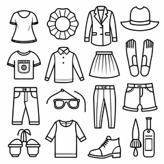 
Winter clothing set art vector illustration


