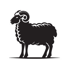 Sheep silhouette vector illustration