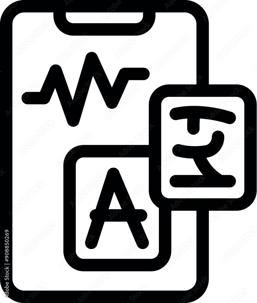 Poster smartphone is showing a translating application interface, allowing users to translate between diffe