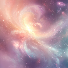 Fototapeta premium Beautiful Pastel Galaxy with Swirling Nebulas and Shimmering Stars