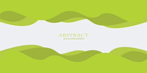 Obraz premium Abstract Green Waves Geometric Frame Background. vektor