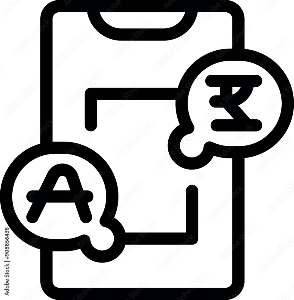 Poster smartphone is displaying a language translation app, highlighting the concept of global communicatio
